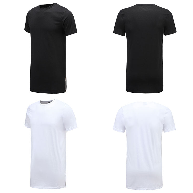 Premium Cotton Long TShirt with Side Zipper Men's Luxury Boutique X9X™