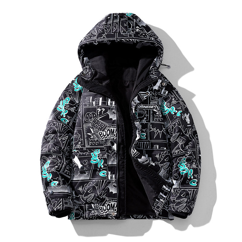 MLB Z720 Puffer Jacket in Midnight Black/Neon Aqua