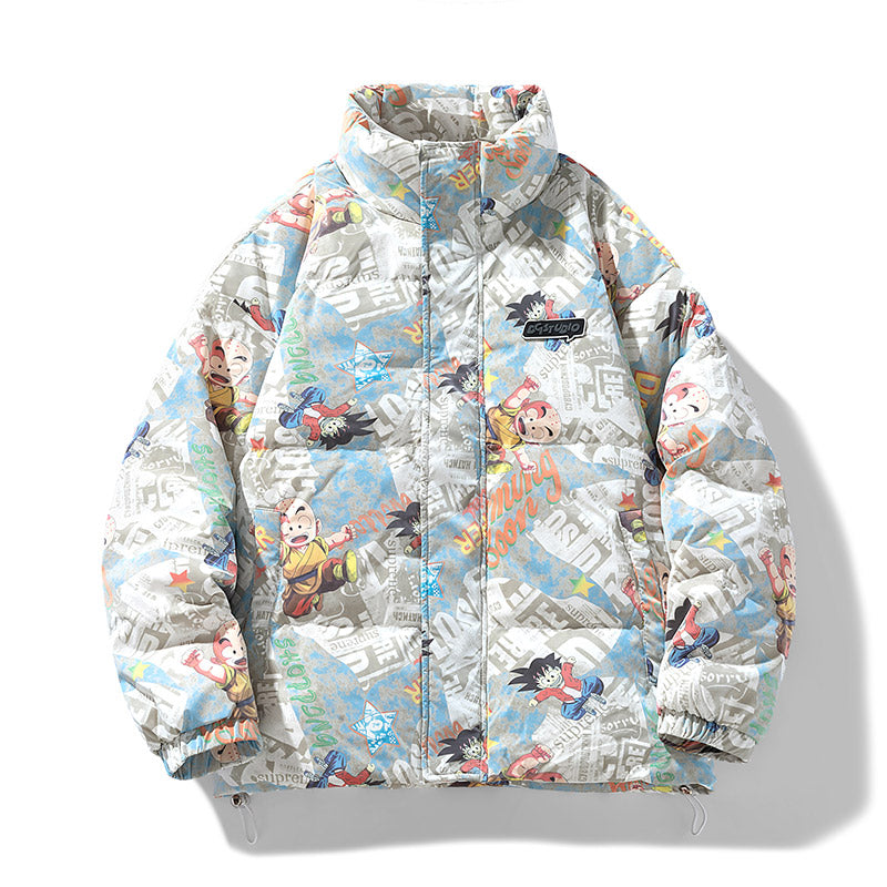 MLB Z719 Puffer Jacket in Sky Blue / Comic Parchment