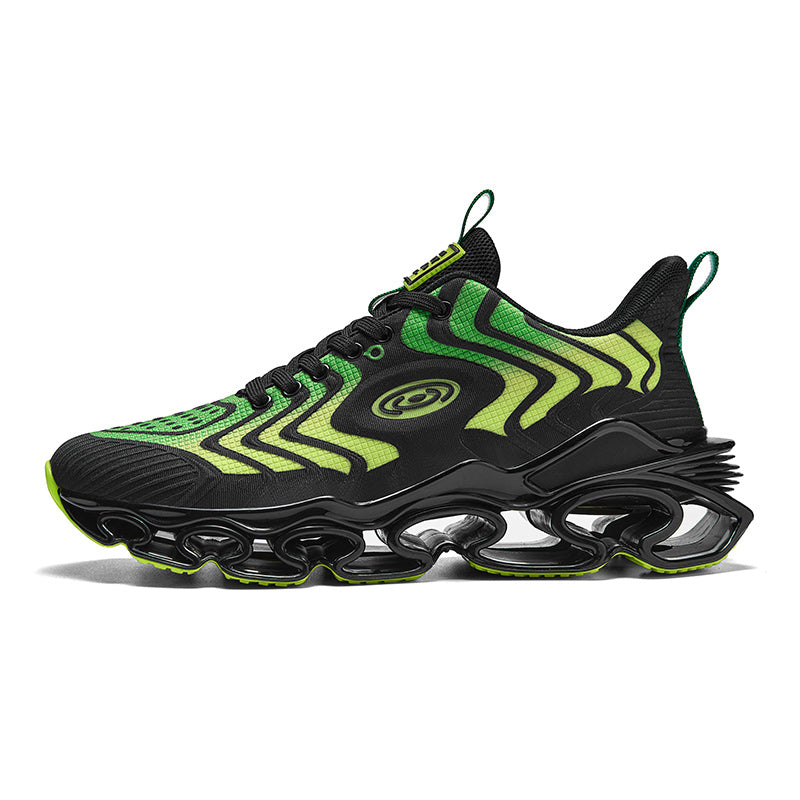 'Hyper Stream' X9X Sneakers in Carbon Black/Green