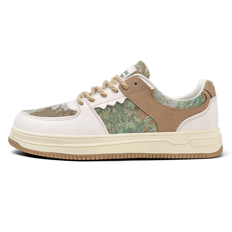 ‘Celestial Cipher’ X9X Sneakers in White/Beige/Brown