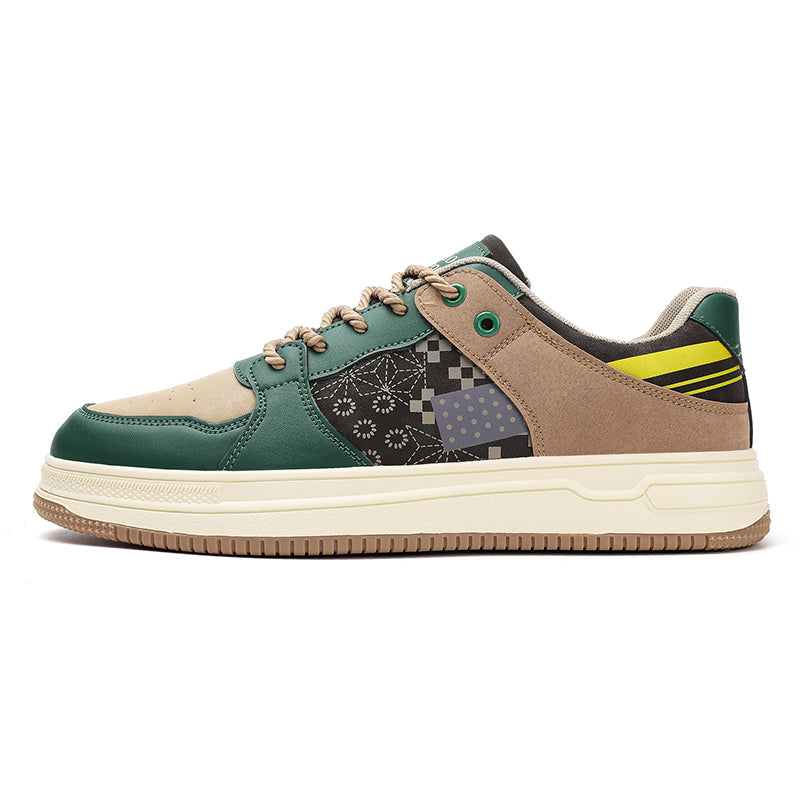 ‘Quantum Quake’ X9X Sneakers in Green/Beige/Brown