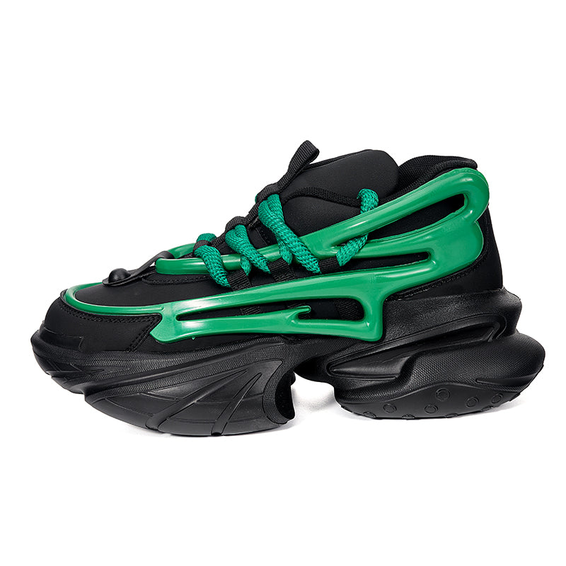 REBEL 'Riptide’ X9X Sneakers in Carbon Black/Green