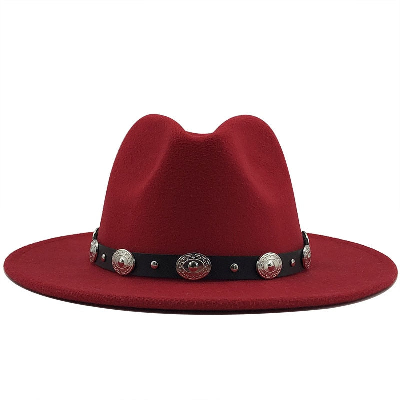 FERDINAND Men's Felt Fedora Hat in Red