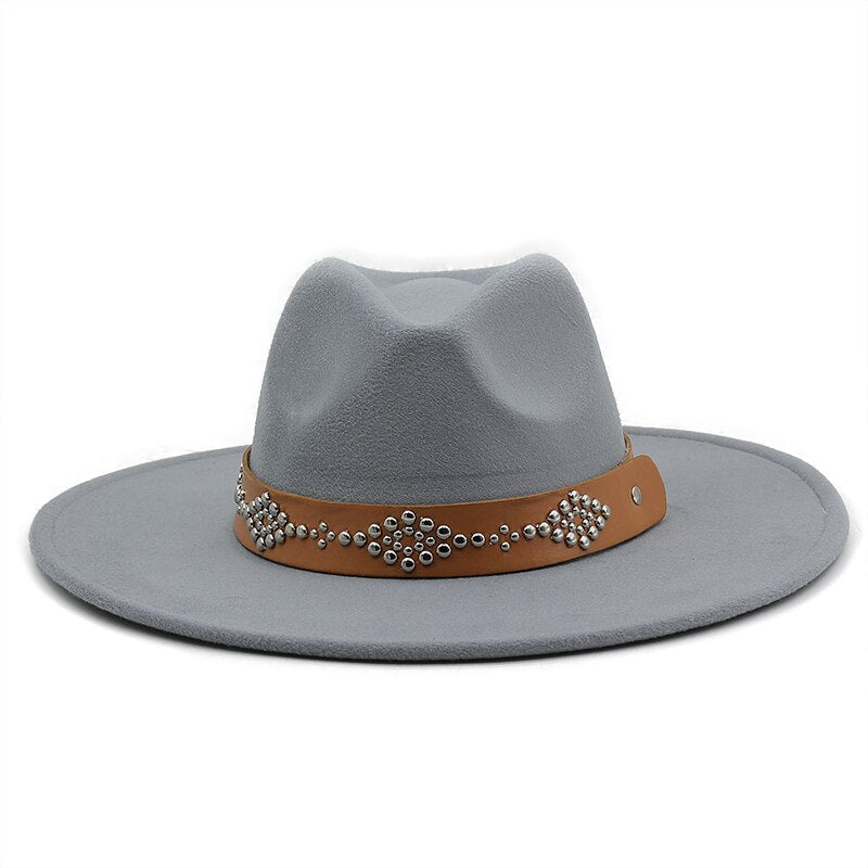 RICHARD Men's Felt Fedora Hat in Light Gray