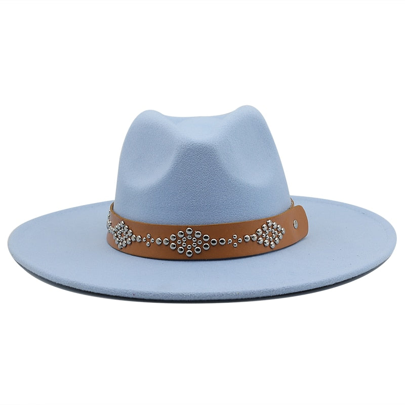 RICHARD Men's Felt Fedora Hat in Sky Blue