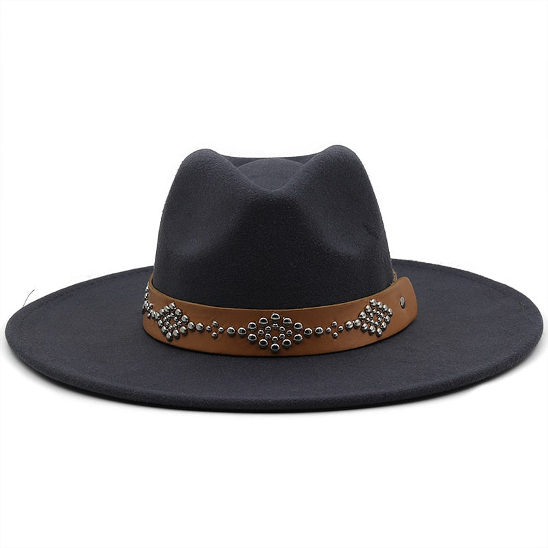 RICHARD Men's Felt Fedora Hat in Deep Grey
