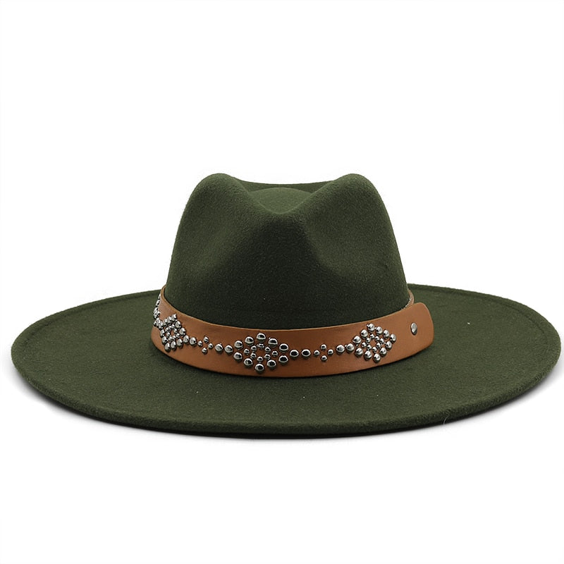RICHARD Men's Felt Fedora Hat in Army Green