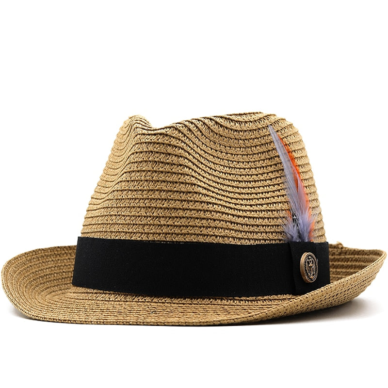 THUTMOSE Men's Straw Panama Hat in Khaki