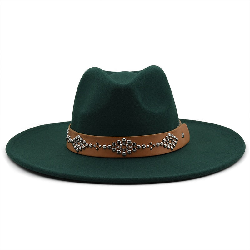 RICHARD Men's Felt Fedora Hat in Dark Green