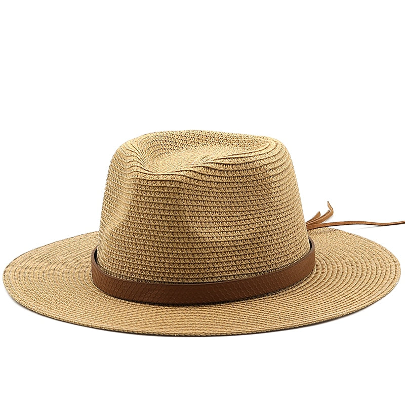 MENELAUS Men's Straw Panama Hat in Tan