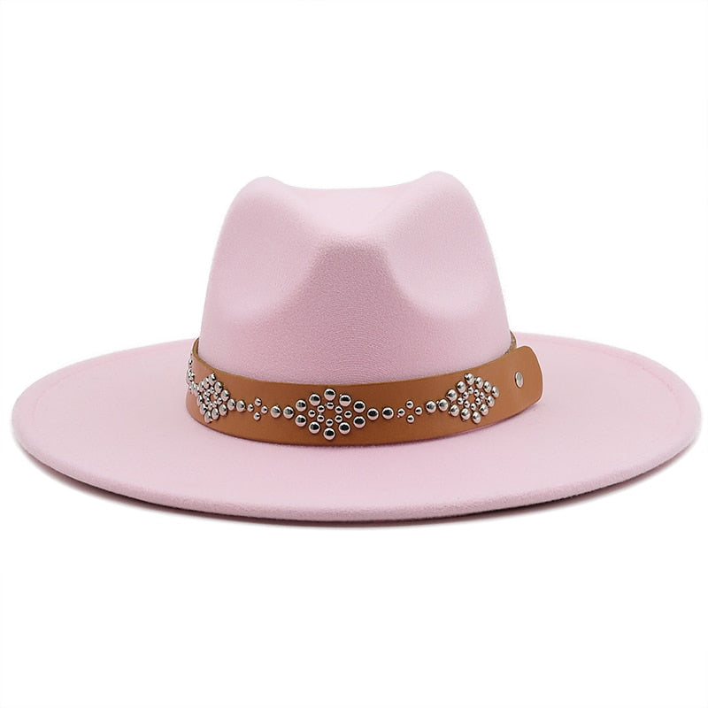 RICHARD Men's Felt Fedora Hat in Pink