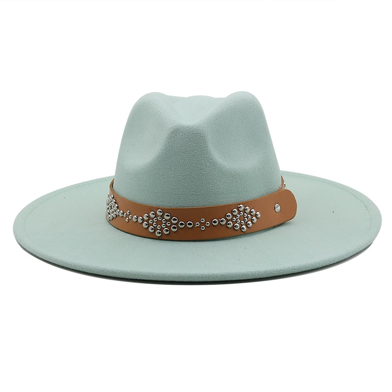 RICHARD Men's Felt Fedora Hat in Mint Green