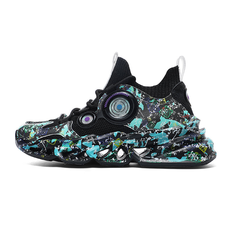 'Dragonfire' X9X Sneakers in Black/Green