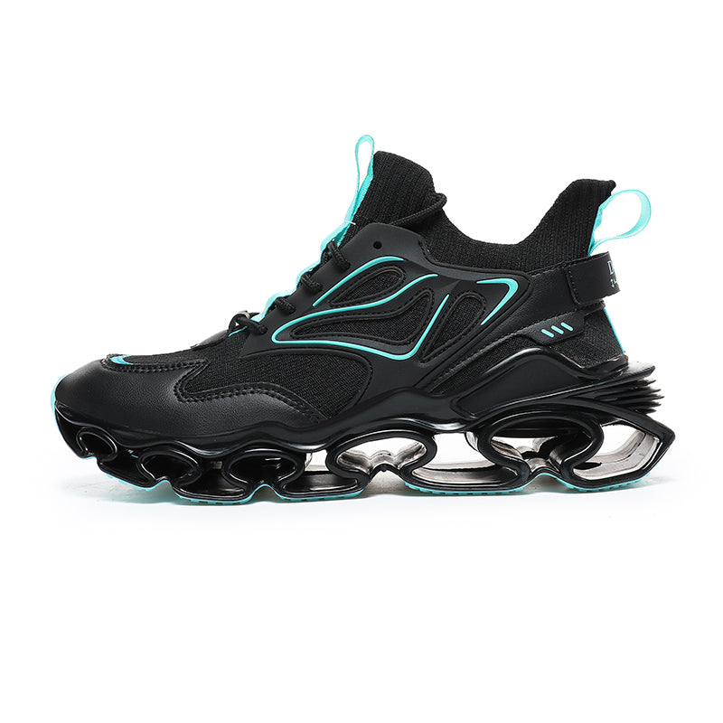 'Zenith Edge' X9X Sneakers in Carbon Black/Ice Blue