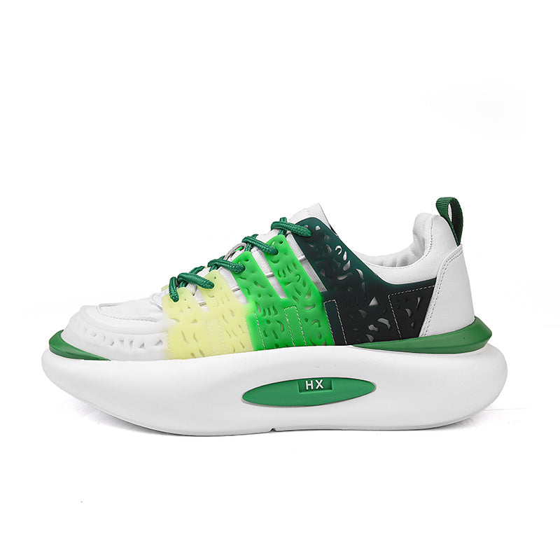 OBERON 'Super Float' X9X Sneakers in Green/White