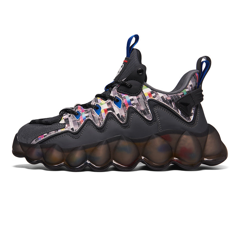HEBRON 'Project Abstract' X9X Sneakers in Carbon Black