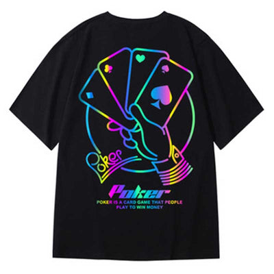 MLB 'Poker' Reflective Oversized T-Shirt in Black