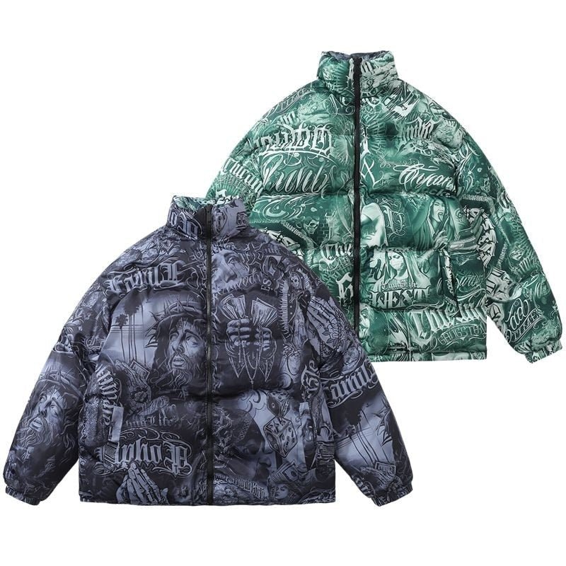 MLB R708 Reversible Puffer Jacket in Reversible Black/Green