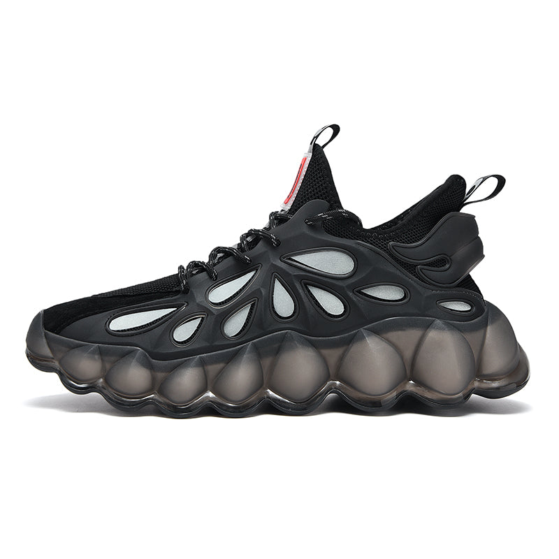 HEBRON 'Gamma Glow' X9X Sneakers in Carbon Black