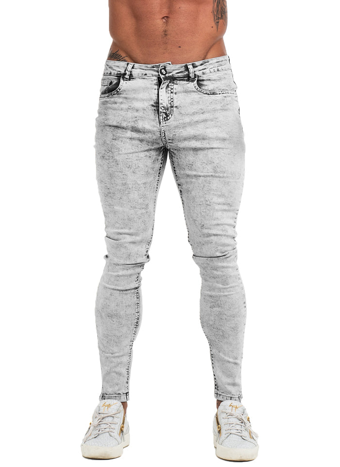 3771 Vintage Light Grey Skinny Stretch Jeans