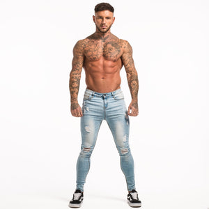 3711 Light Blue Distressed Ripped Skinny Jeans