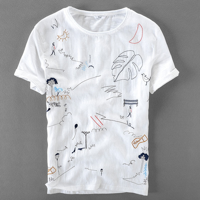 MLB L2 Linen T-Shirt in White