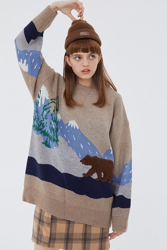 Mountain Bear Oversized Sweater