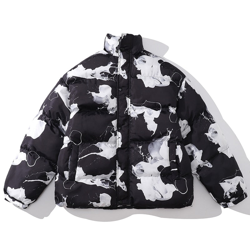 MLB Z501 Puffer Jacket in Black/White Splash