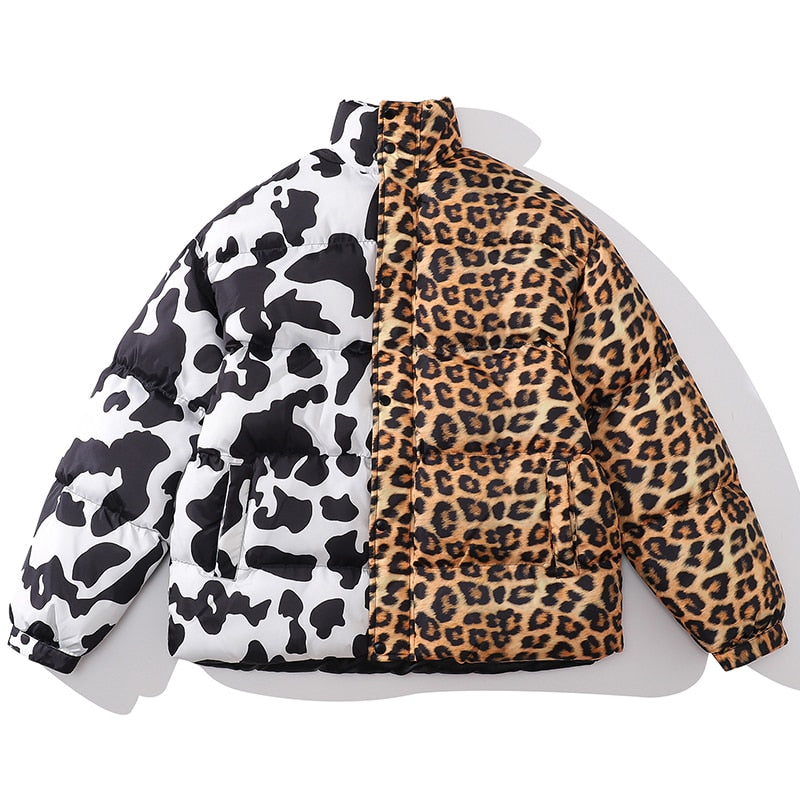 MLB Z509 Puffer Jacket in Snow Leopard Print