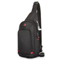 Premium Waterproof Nylon Crossbody/Sling Bag in Black Large