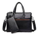 Premium Leather Modern Briefcase & Wallet - 2 Colors