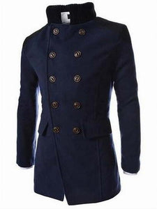 Premium Double Breasted Wool Blend Peacoat