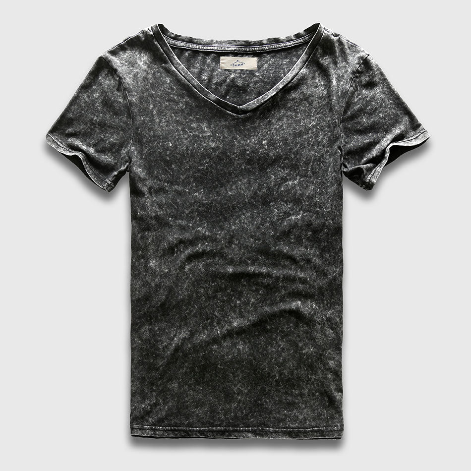 Vintage Slim Fit V Neck Washed T-Shirt - 3 Colors