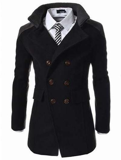 Premium Double Breasted Wool Blend Peacoat
