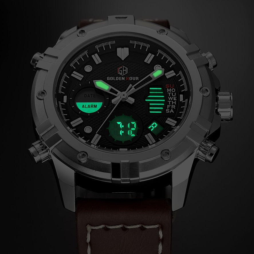 Classic Sports Analog Leather Watch