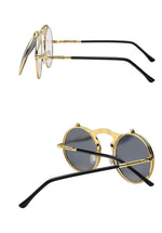 1842 Vintage Flip Up Round Sunglasses