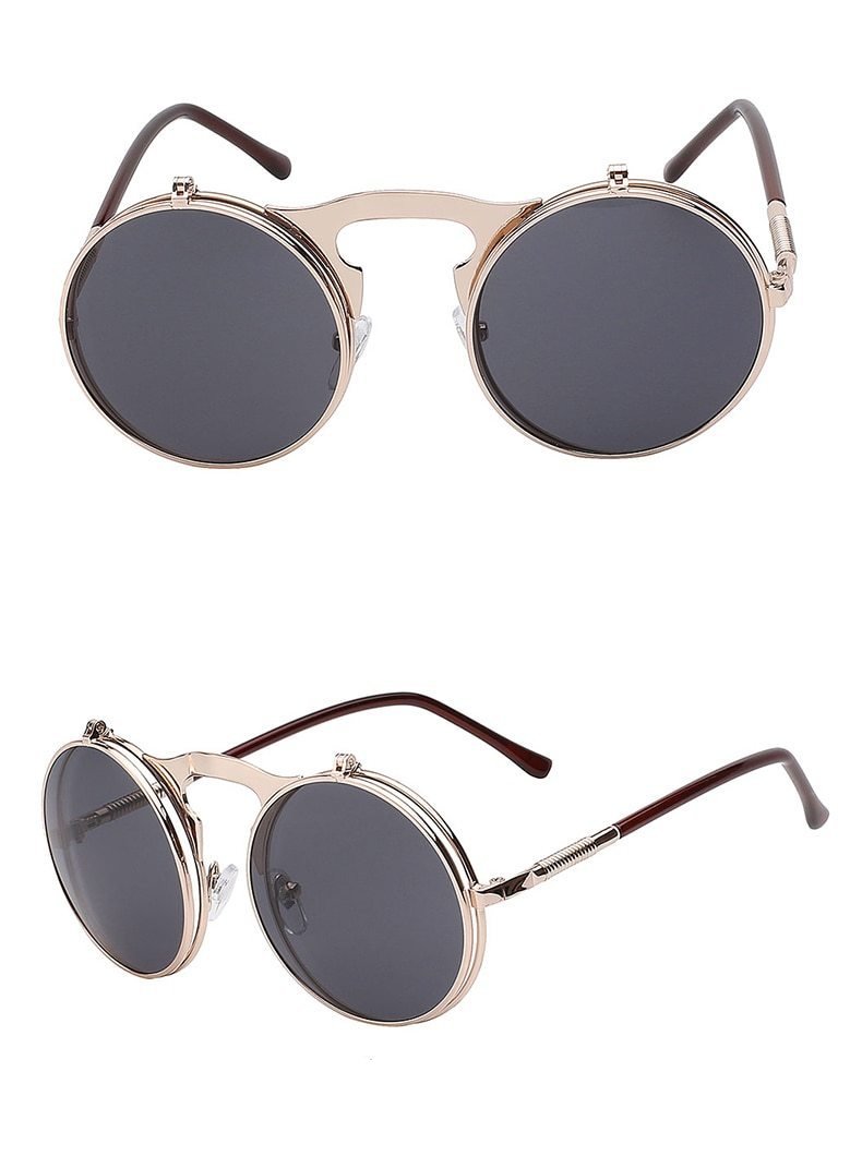 1842 Vintage Flip Up Round Sunglasses