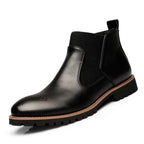 Luxury British Chelsea Leather Boots in Black