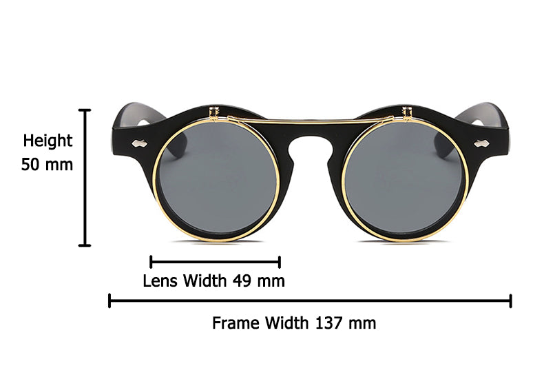 1912 Vintage Round Flip Up Sunglasses