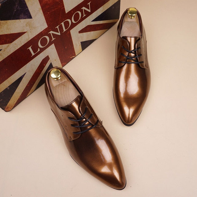 Luxury Vintage Patent Leather Oxford Dress Shoes