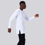 Longline Long Sleeve T-Shirt With Side Zippers - 2 Colors