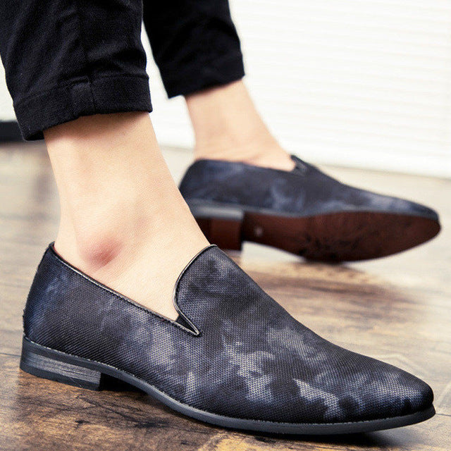 Luxury Hand-Painted Leather Italian Loafers - 2 Colors in Blue Loafers