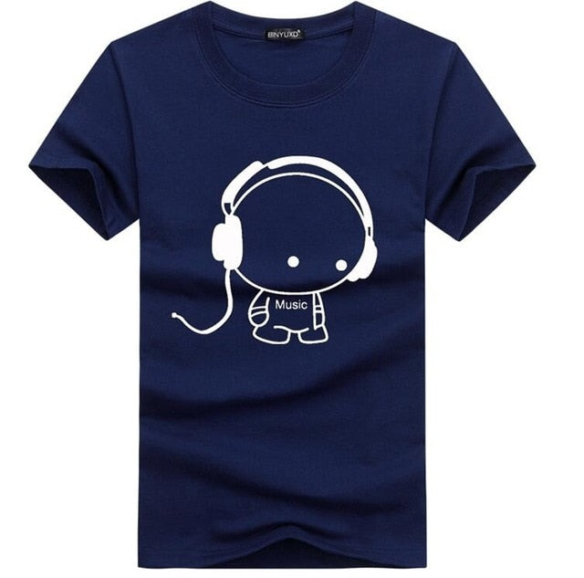 Printed MUSIC Cotton T-Shirt - 6 Colors