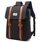 Vintage Canvas Backpack in Black