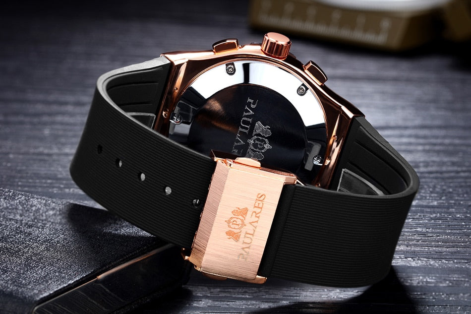 Luxury Automatic Self Winding Sports Watch - Rubber Strap