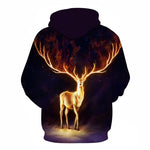 'Wildfire Deer' 3D Print Hoodie