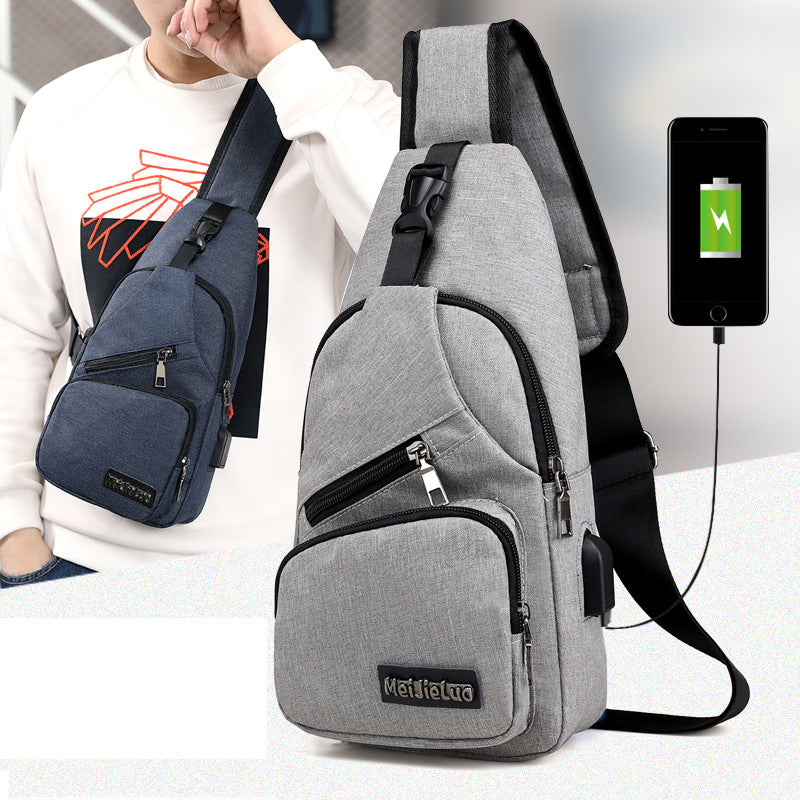 Casual Chest/Crossbody Bag with USB - 3 Colors