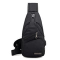 Casual Chest/Crossbody Bag with USB - 3 Colors in Black