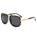 Square Pilot Mirrored Sunglasses in Black